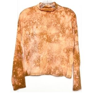 EVERLANE Cotton Galaxy Print Long Sleeve Mockneck Boxy Cropped Relax Fit Tee XS